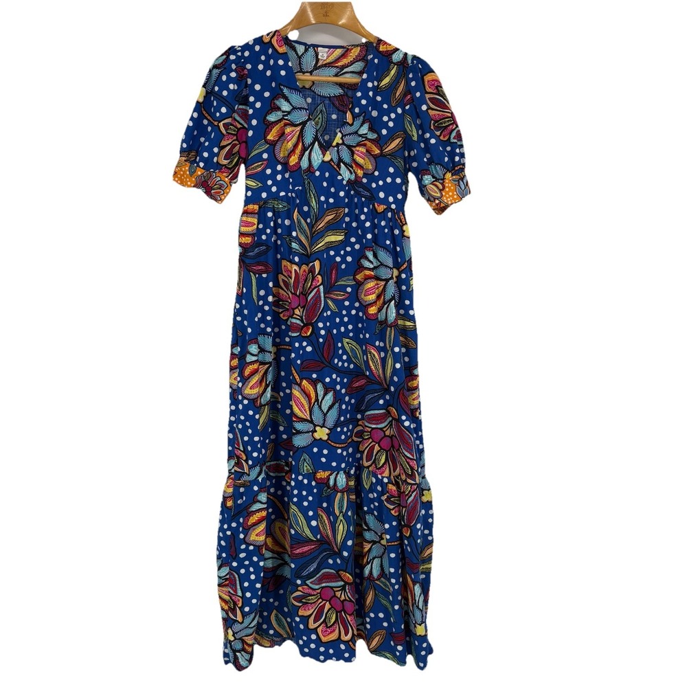 Tabitha Webb X‎ Target Womens Puff Sleeve Floral Maxi Dress 10 Colorful Resort